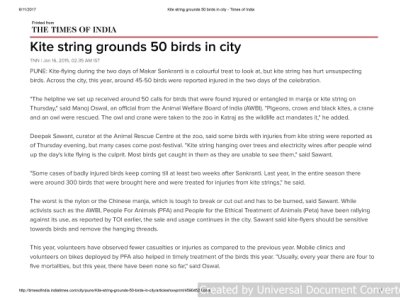 Kite-string-grounds-50-birds-in-city-Times-of-India